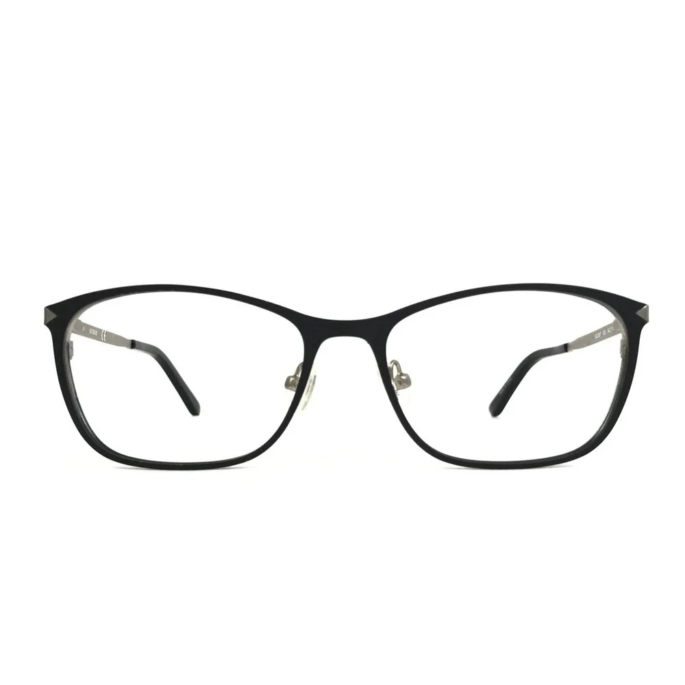 Guess Eyeglasses Frames GU2587 002 Black Silver Cat Eye Full Rim 54-17-140